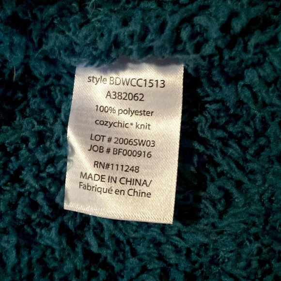 Barefoot Dreams Fringe Cardigan CozyChic Boardwalk Open Front Teal XS - Picture 9 of 9